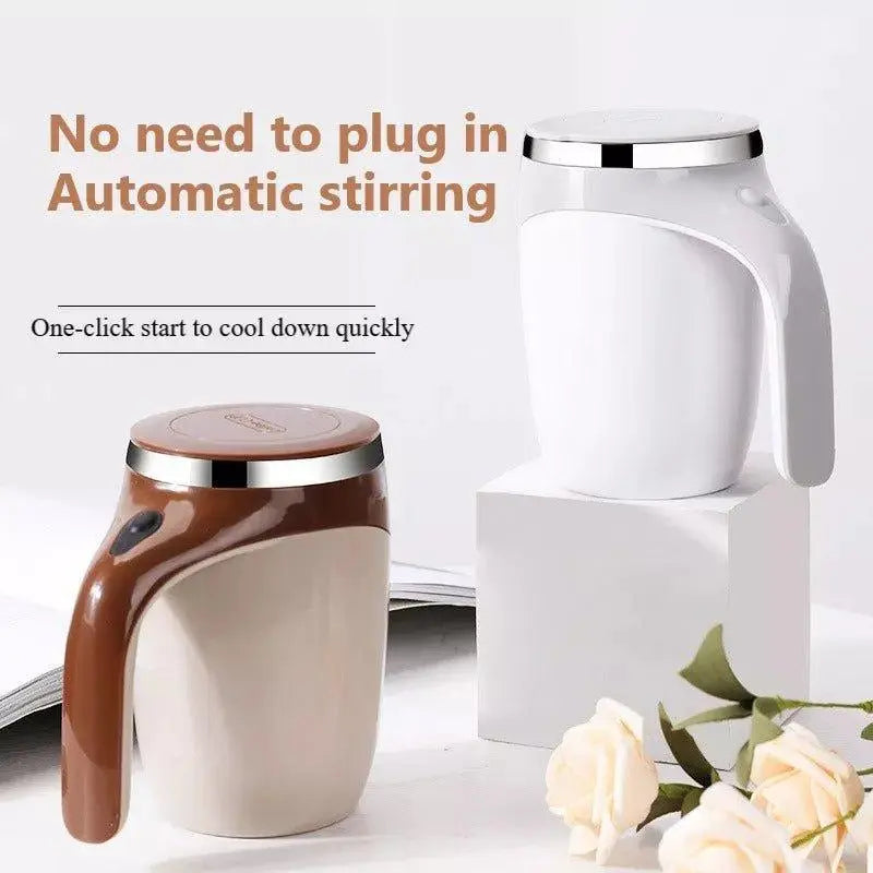 Magnetic Auto-Stir Coffee Cup for Effortless Mixing
